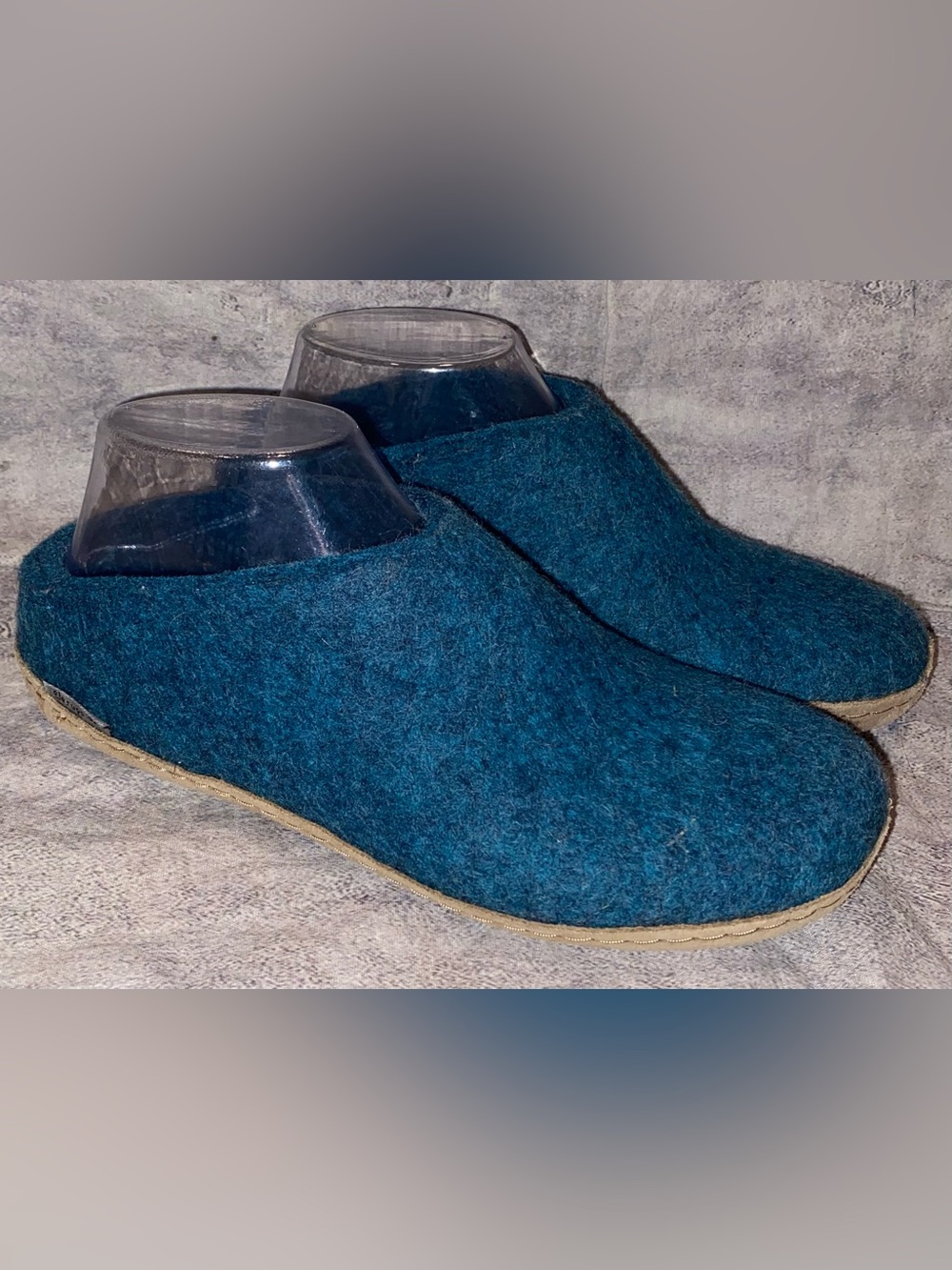 Glerups Boiled Wool Felted Slip On House Shoes Slippers Leather Sole Cozy 8 38